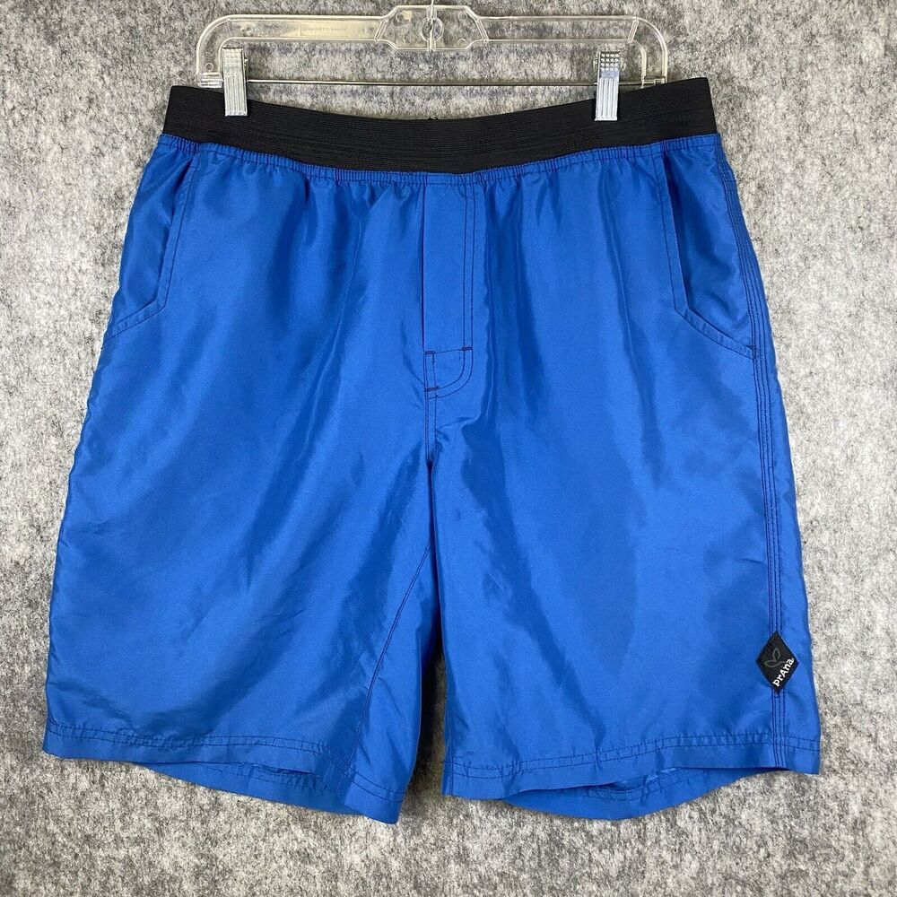 Prana Shorts Mens XL Blue Pull On Climbing Hiking Running Gym Athletic Outdoor